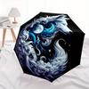 1pc Starry Night Wolf Pattern Beautiful Looking Automatic Folding Umbrella, 3 Folding, 8 Iron Frame Design, Durable and Suitable for Travel and Daily
