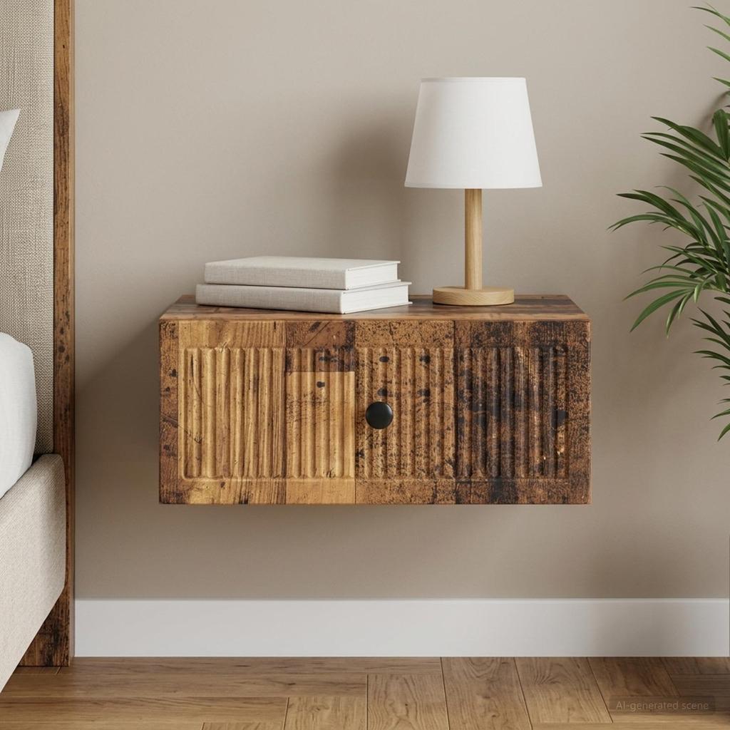 Nightstand Reclaimed Wood Look 49 x 34.5 x 20 cm Engineered Wood