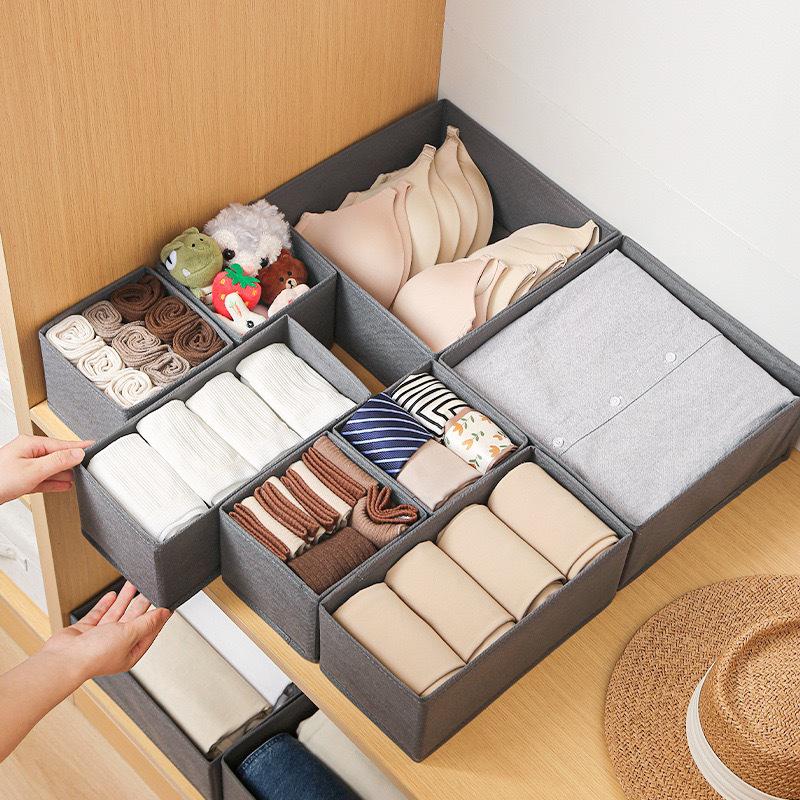 Foldable Drawer-Style Wardrobe Organizer for Clothes and Underwear - Large Capacity and Compartmented Design