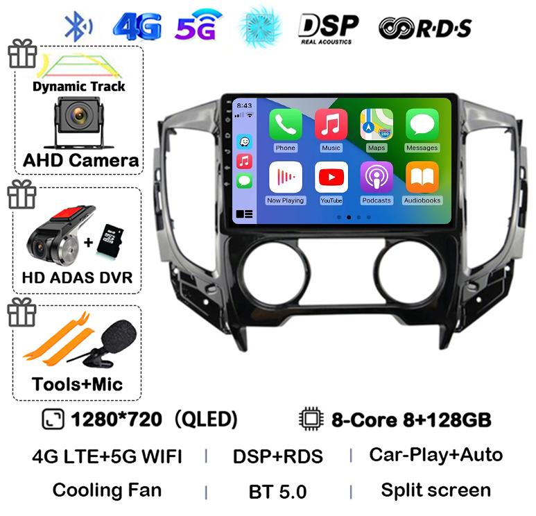 Android 14 Carplay Auto WIFI+4G Car Radio For Mitsubishi Pajero Sport 3 L200 2015-2019 Multimedia Video Player BT GPS Navigation