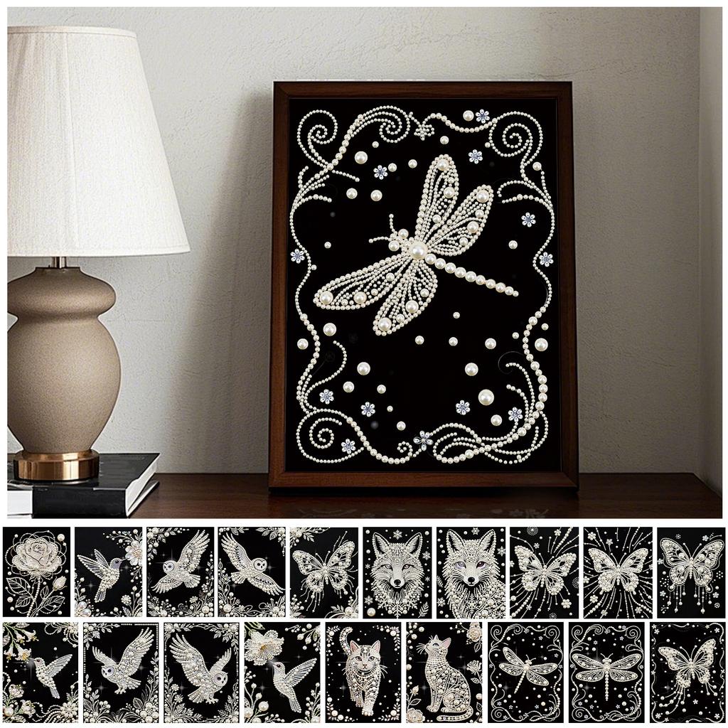 DIY Pearl Painting Kit for Adults Beginners Home Wall Decor Pearl Gem Paintings Picture Arts Craft 30x40cm Without Frame