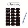 Reusable Waterproof Blackboard Sticker Labels with Self-Adhesive Pen Included for Food Storage Containers Spice & Cheese Markers