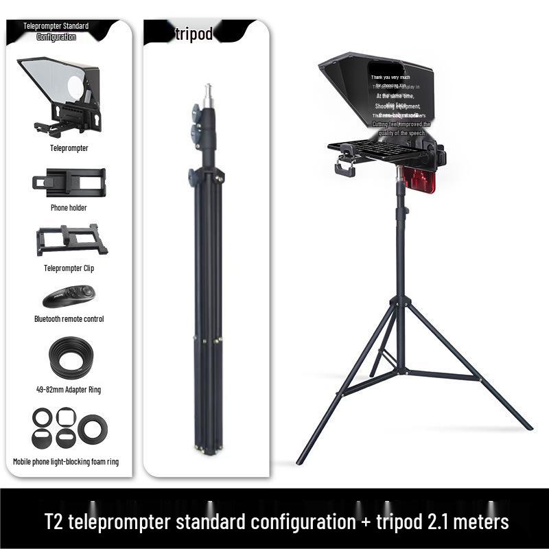 Baisiyue T3 Teleprompter for Mobile & DSLR Cameras - Perfect for Douyin Live Streaming and Video Interviews