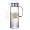 Minimalist 1.5L Glass Water Pitcher Transparent Large Capacity Heat Resistant Kettle Filtering Durable Water Juice Jug Office