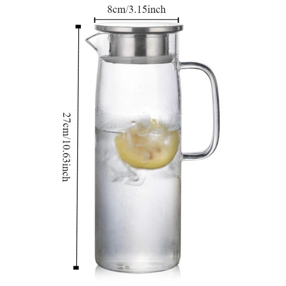 Transparent Heat Resistant Kettle 1.5L Tea Pitcher Minimalist Glass Water Pitcher  Household