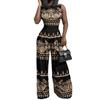 1116 New Summer Women's Clothing, European and American Casual Trousers, Slim-fit Printed Sleeveless Women's Jumpsuit Women