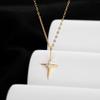 Banyan Tree S925 Silver Minimalist Diamond Cross Women's Fashion Necklace