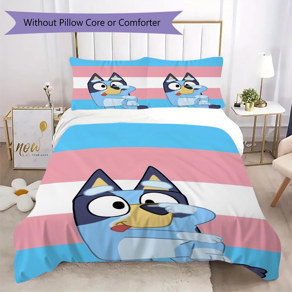 Bluey Warm Family Life Threepiece Set 1 Duvet Cover 2 Pillowcase Without Core Without Core Bedding Set Soft And Comfortable