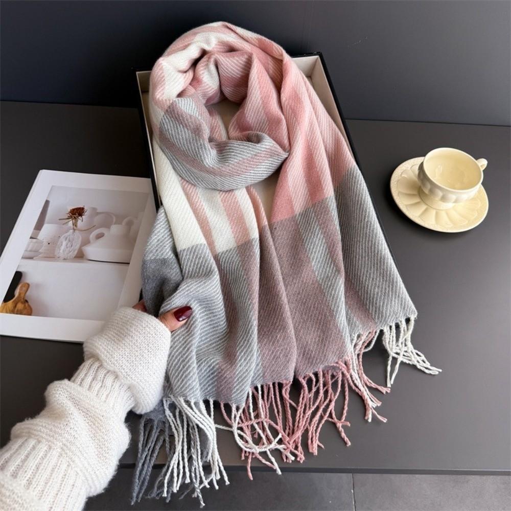 Long Length Warm Scarf Imitation Wool Texture Autumn Winter Scarf Wool Texture Scarf Women