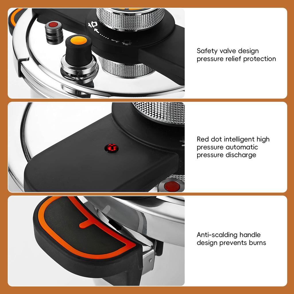 Panela de pressão multifuncional de aço inoxidável 4/6L, fogão a gás, cozinha doméstica, panela de pressão à prova de explosão