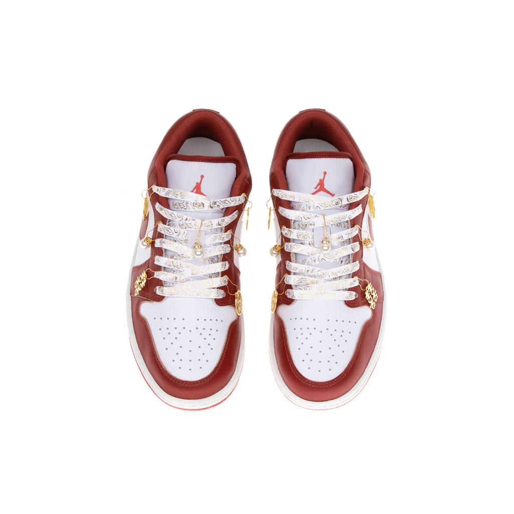 Jordan Air Jordan 1 Low Top Vintage Basketball Shoes Men's White Red Gold FJ3459-160(Team-)