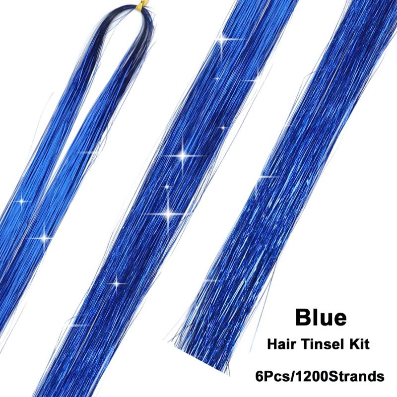 Hair Tinsel Kit with 35INCH  Heat Resistant Glitter Tinsel Hair Extension, Sparkling Shinny Fairy Hair Accessories