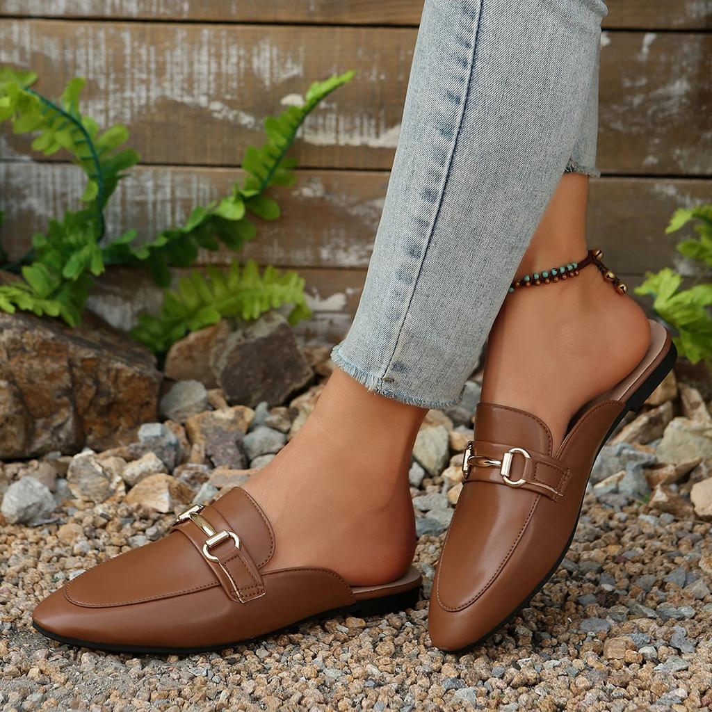 Women Slippers Spring Autumn Summer Flat Slip-On Slippers Lightweight Open-Toe Sandals Elegant Women Shoes Slides Women