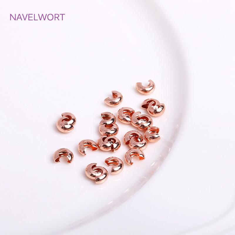 Crimp Beads Covers Multi Size 14K/18K Gold Plated Crimp End Beads Supplies For Jewelry Making DIY Accessories