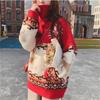 WTEMPO Turtleneck Christmas Elk Pullover Sweater Women Loose Autumn Winter Thickened Warm Fashion