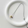 Elegant Two-Tone Gold & Silver Bead Necklace with Rotating Clavicle Design, Titanium Steel, 18K Gold-Plated, Fade-Resistant
