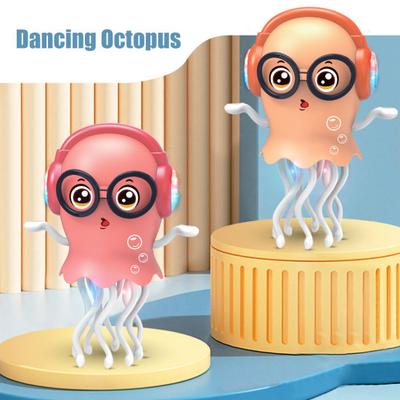 Electric Dancing Octopus Toy Electric Crawling Octopus with LED Lights & Music Automatic Twisting And Rotating Pet Toy for Cats Kids