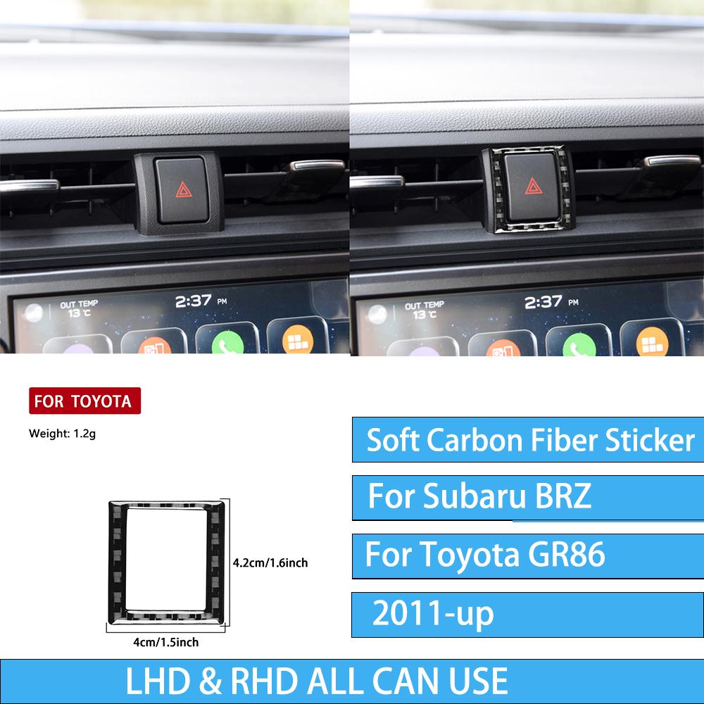 For Subaru BRZ/ For Toyota GR86 -up Carbon Fiber Decal Car Center Console Shift Panel Interior Decorative Stickers