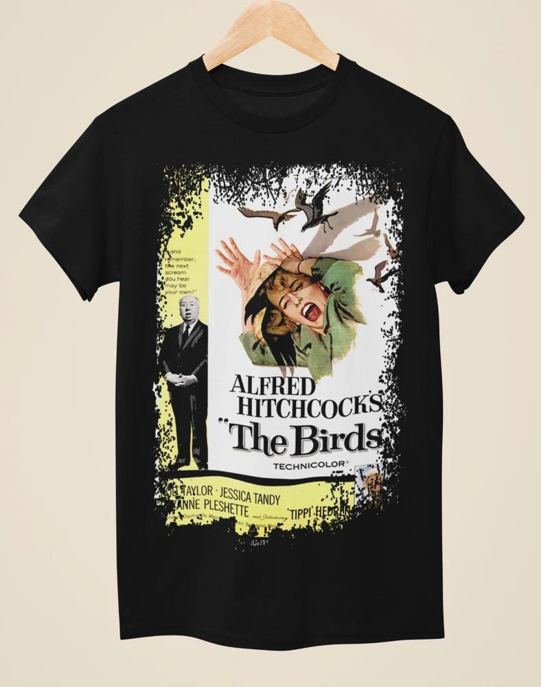 The Birds Movie Poster Inspired Unisex Black TShirt S