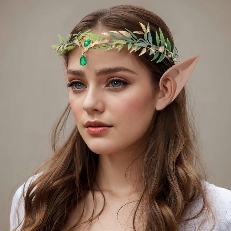 Simulate Tree Leaves Fairy Headband Handmade Elf Princess Headpiece Forest Wedding Flower Crown For Women Girls
