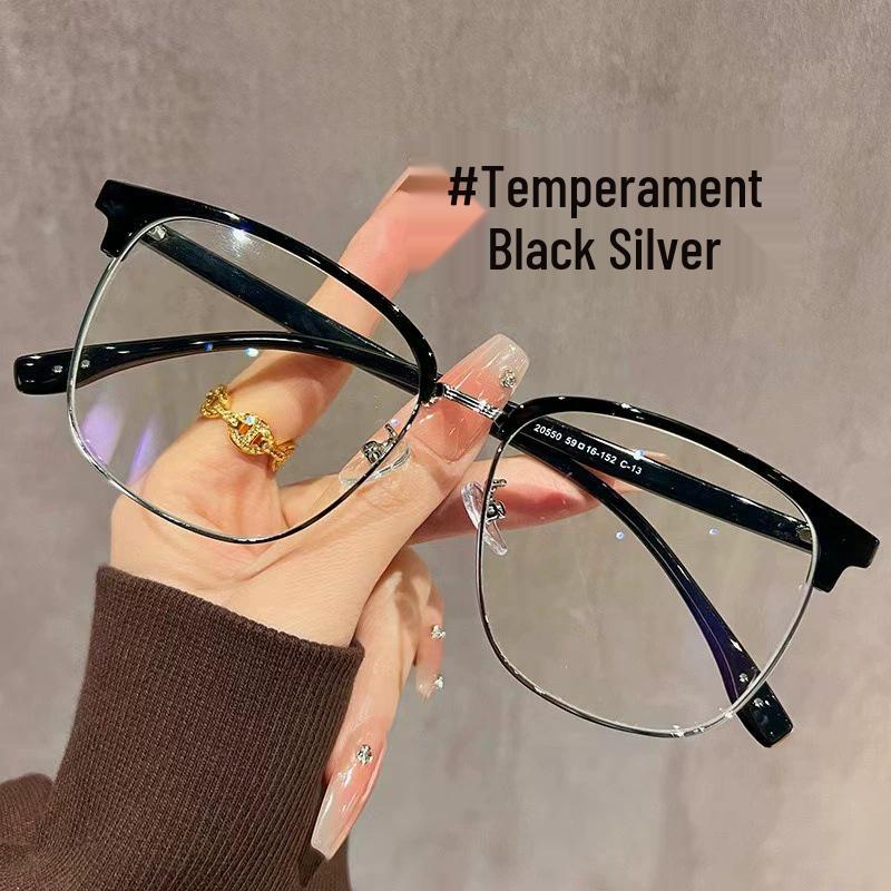 

Стильные полуободковые очки чайного цвета с металлической надбровной дужкой для мужчин и женщин, совместимые с линзами по рецепту