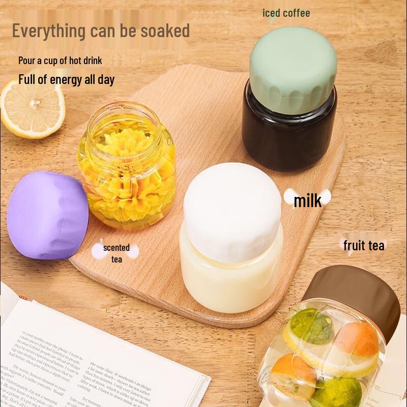 DU Mini Portable Glass Milk Cup with Carrying Rope Single