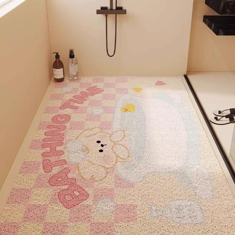 Badezimmer Hohlseide Kreis Boden Kann Geschnitten Werden Matte Rutschfeste Bodenmatte Duschraum Badezimmer Toilette Anti-Sturz Schmutzabweisende Matte