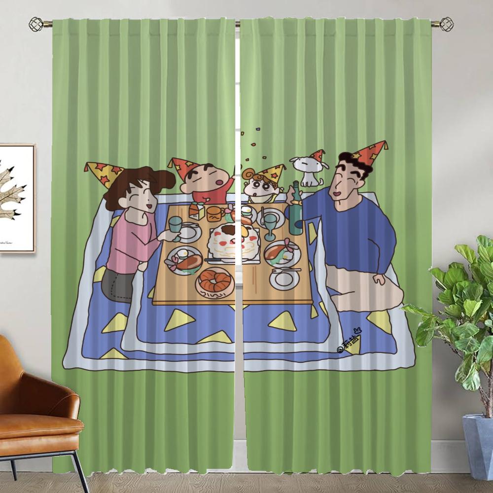 Kitchen Curtains for Camera Crayon Modern Living Room Curtains 2 Pieces Halloween Decoration Blackout Curtain Shades Partition