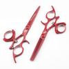 6.0 Inch Freelander Red Circle Set, Hair Scissors, Hair Scissors, Flat Scissors, Tooth Scissors, Thin Scissors.