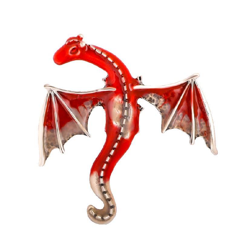 Retro Drip Oil Cartoon Dragon Brooch - Men's Suit Pin Accessory