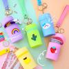 Storage Bag Cartoon Decor Earphone Keys Changes Coin Storage Bucket with Wrist Strap Zipper Closure Portable Keychain Bag Decoration Pendant