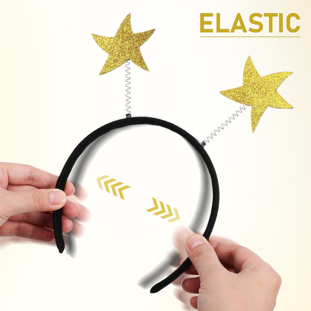 LALAFINA 3-Piece Antenna Headband with Star and Pom Pom Sequins, Alien Hairband, Space Alien, Butterfly, Bee, Christmas Party Cosplay Prop