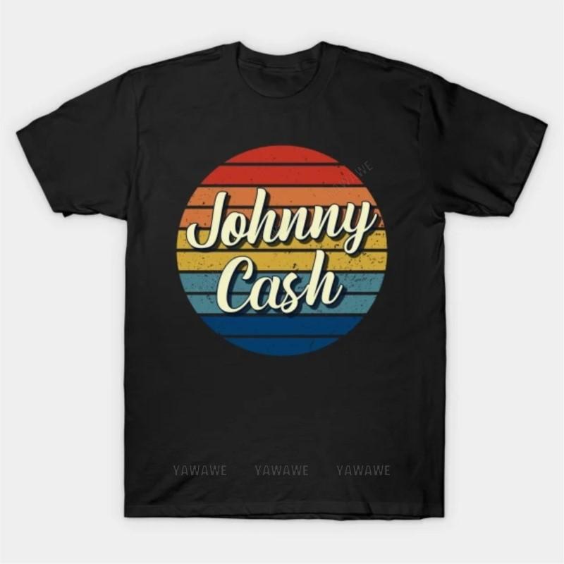 

New fashion brand teeshirt cotton tshirt Johnny Cash T Shirt male Oversized short sleeve black top unisex casual teeshirt S