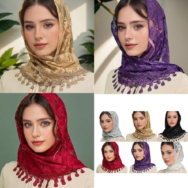 Elegant Mantilla Veils Mass Shawl for Formal Occasion Spanish Lace Headwrap Catholic Chapel Bride Veils for Church Wedding