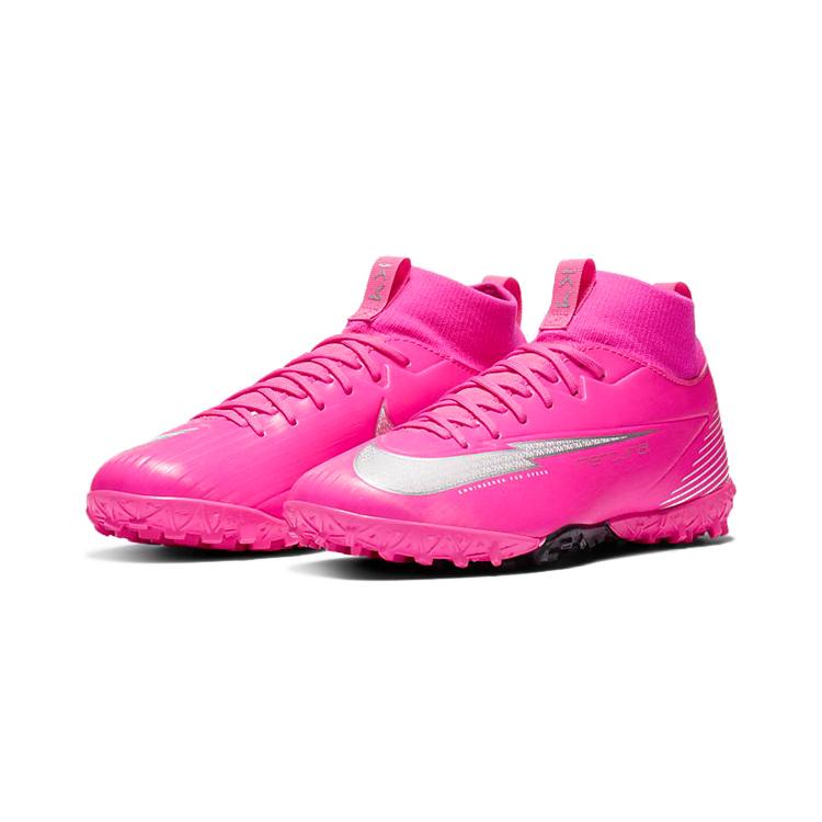 Nike Mercurial Superfly 7 Slip Resistant Cushioning Abrasion Resistant Mid Top Kids' Soccer Shoes Pink Kids' DB5616-611