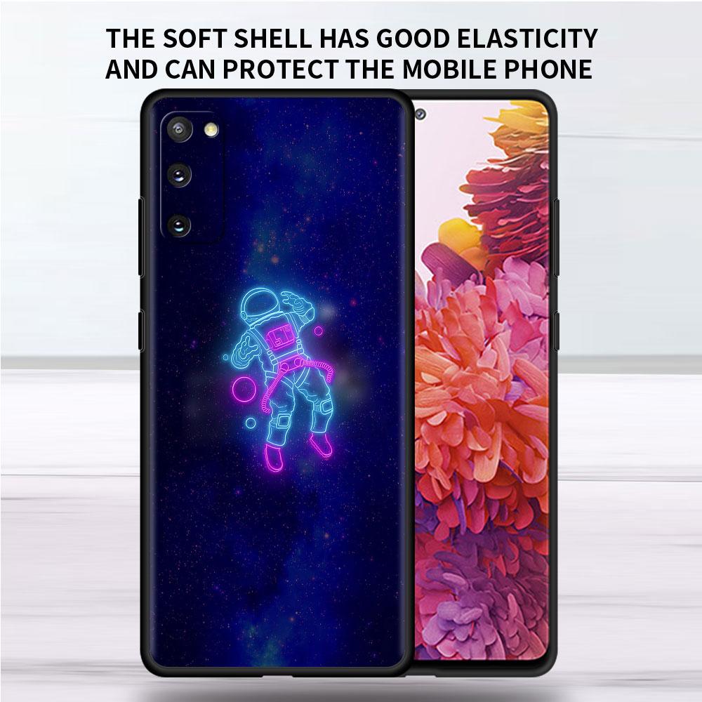Weiche Hülle für Samsung Galaxy Note 20 Ultra 10 Plus Lite A50 A70 A20 A40 A20e 9 8 A60 Funda Handyhülle Universum Cooler Astronaut