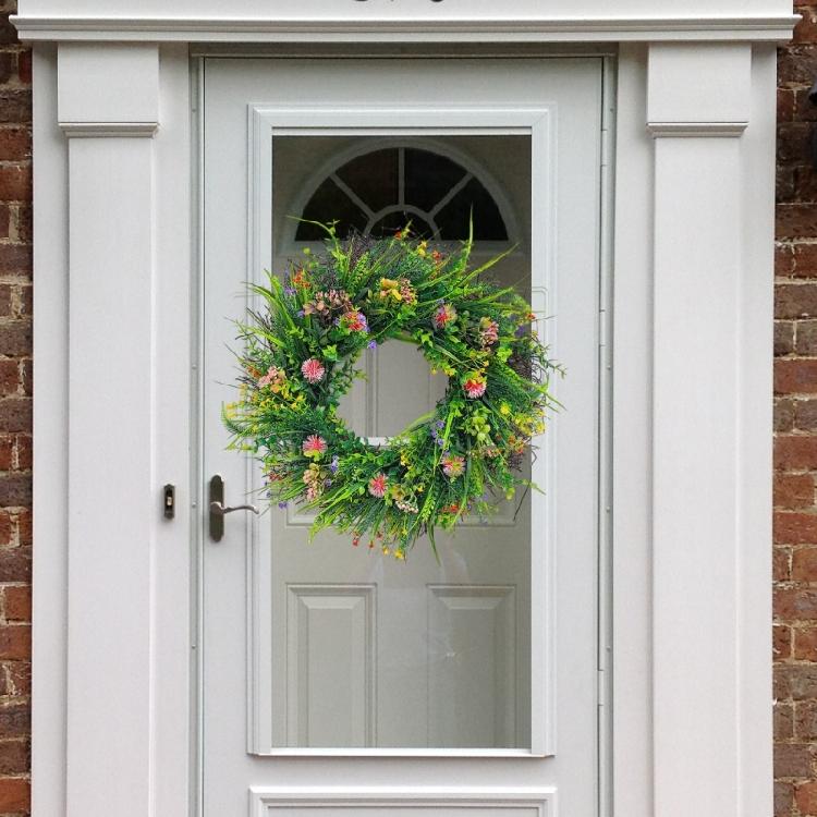 Artificial Front Door Wreath 4 Season Wildflower Flowers Wreath for Wedding Part