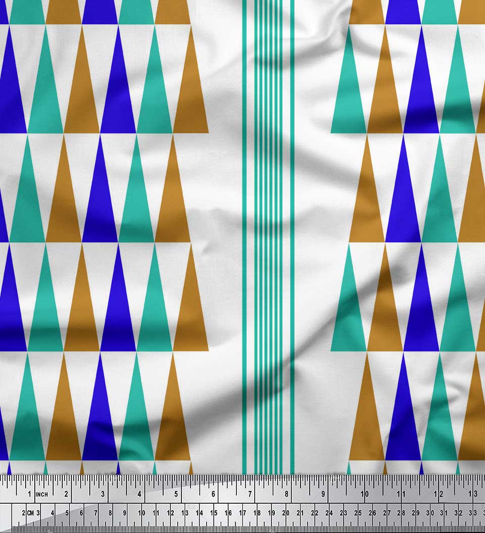 

Тканина для рукоділля Soimoi Blue Japan Crepe Satin Pannahazar Jamdani з принтом на метри 42 дюйма 42 Inch Wide - Poly Crepe зелений