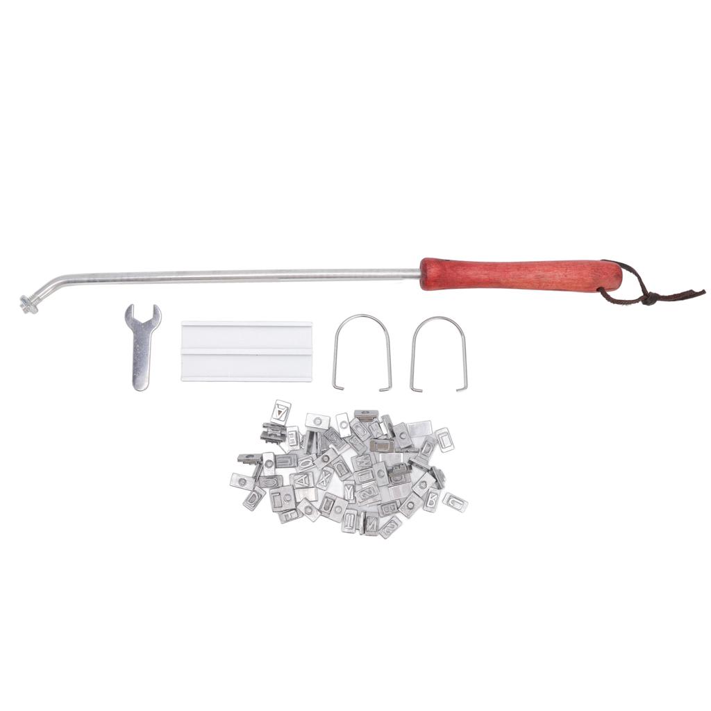 BBQ Branding Iron English Letters Stainless Steel Steak Branding Iron with Wooden Handle for Grillin