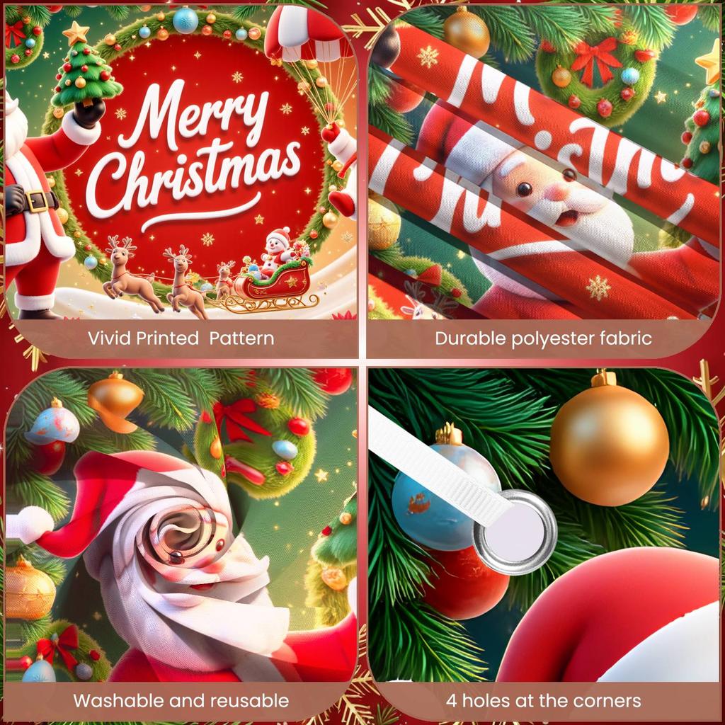 Christmas Banner Star Decoration Xmas Banner Christmas Wall Decor Golden Ornament Merry Christmas Banner For Photo Background