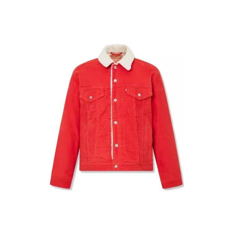Levis FW23 Commuter Thick Long Sleeve Jacket Cotton Women Outerwear Red 36137-0053 XS