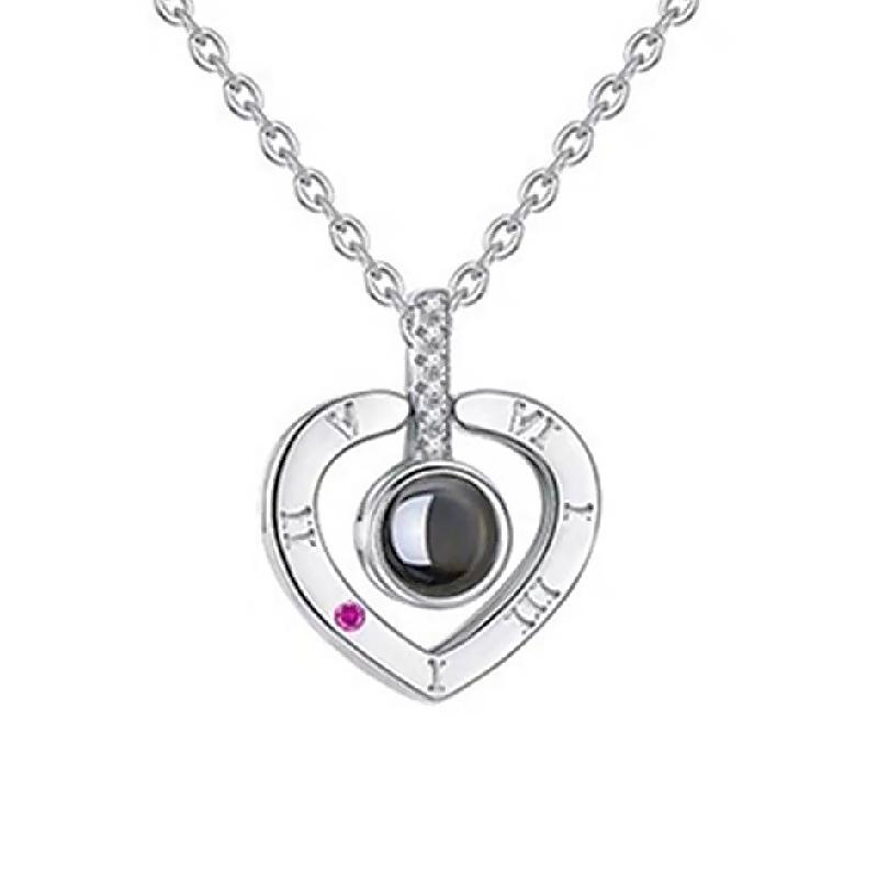 1PC 100 Languages Personalized Anniversary Custom Photo Projection Necklace Wedding Multiple Options Available