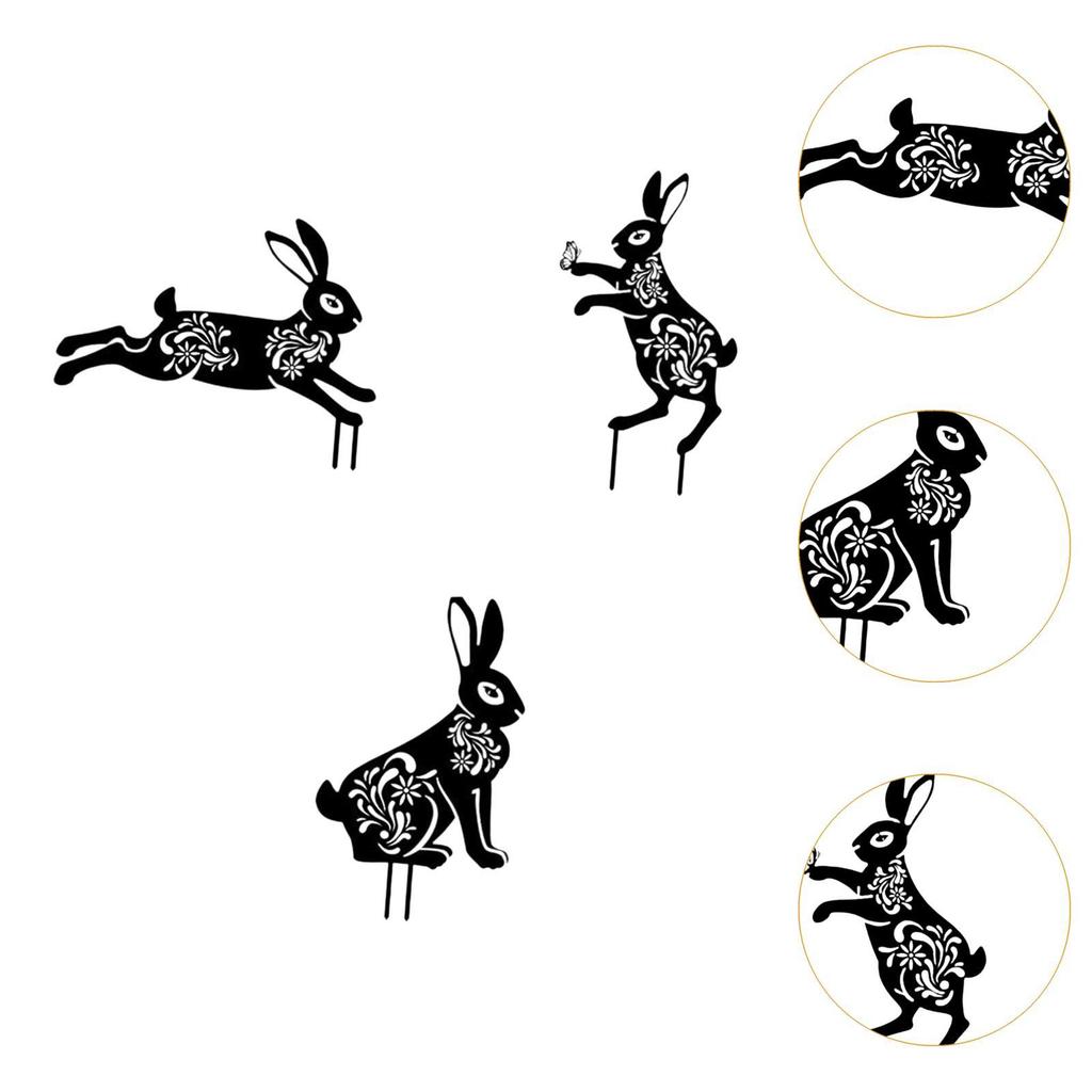 3 Pieces Animal Shape Garden Stakes Ideal Gift Metal Cute Easy to Install Yard Decors for Outdoor Garden Backyard Courtyard Yard