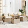 VidaXL Garden Lounge Set with Cushions 6 Pcs Beige Braided Resin 3328129