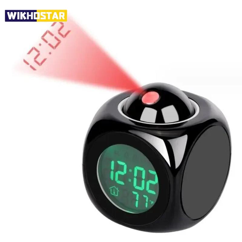 1PC Projection Alarm Clock Ceiling Display Desk Table Clock Voice Multi-functional Digital Projection Clock Temperature Displ