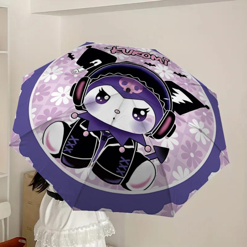 1pc Gothic Kuromi Automatic Open/Close Umbrella, Lightweight Design for Everyone,Durable Canopy yy251014084
