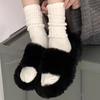 1Pair Solid Color Knitted Long Socks For Women Sweet  Loose Crochet Middle Tube Lolita Sox Boot Cuffs Ruffles Stockings
