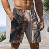 Men Plus Size Tie Dye Vertical Stripe Beach Shorts Quick Dry Casual Swim Trunks With Pockets For Summer Swimming Surfing