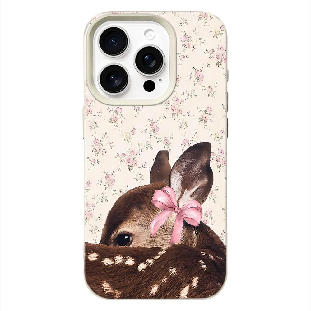 

Luxury And Cute Floral Deer Phone Case For Iphone 17 Air 16 16e 15 14 13 12 11 Pro Max Shockproof Protective Leather Cover iphone 17 Pro
