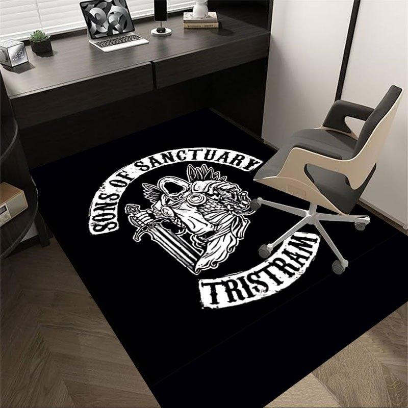 

1pc Sons of Anarchy themed Office Carpet Chair Mats - durable polyester rug for home theater, office, dorm room decor - tA80 60cm by 90cm